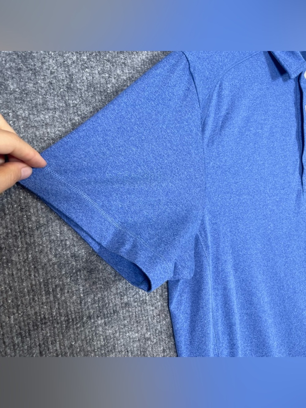 Untuckit Mens Medium Blue Short Sleeve Stretch Polo Preppy Casual Shirt - Picture 5 of 9